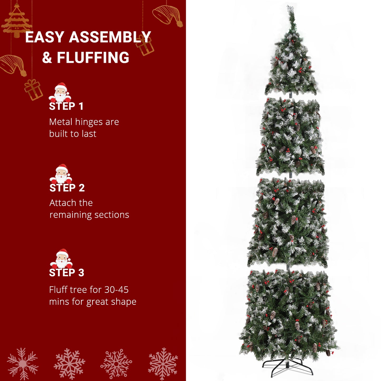 9ft Automatic Tree Structure 460 Lights Warm Color 8 Modes  Automatic Tree Structure Green Sticky White  Christmas Tree
